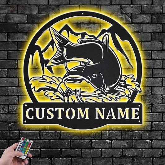 Fishing LED Metal Sign - Wix Decor