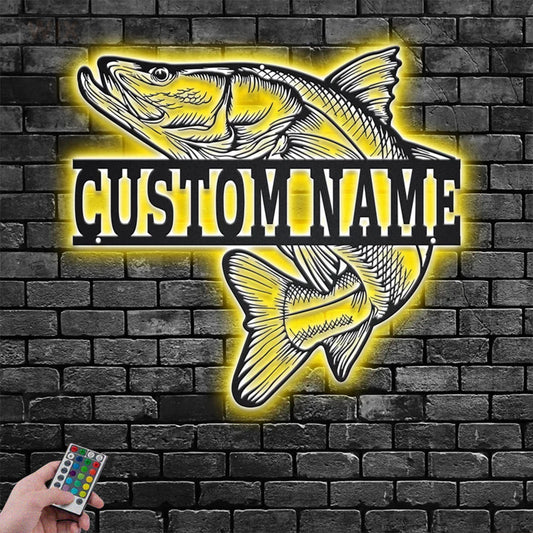 Fishing LED Metal Sign - Wix Decor
