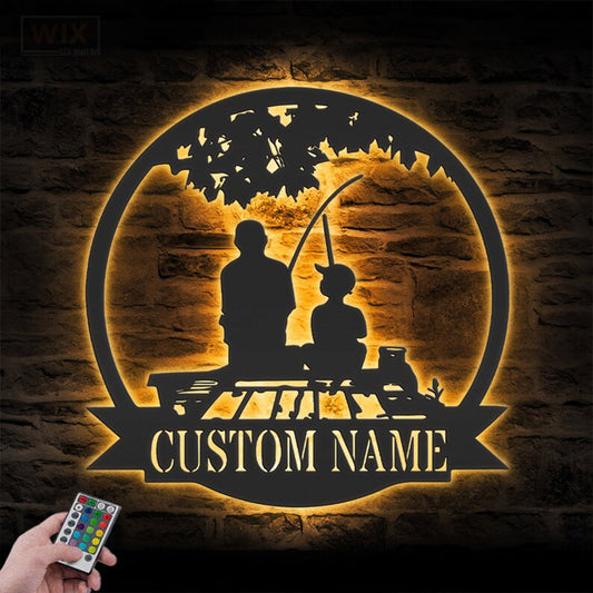 Fishing LED Metal Sign - Wix Decor