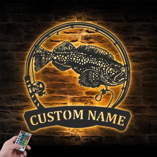 Fishing LED Metal Sign - Wix Decor