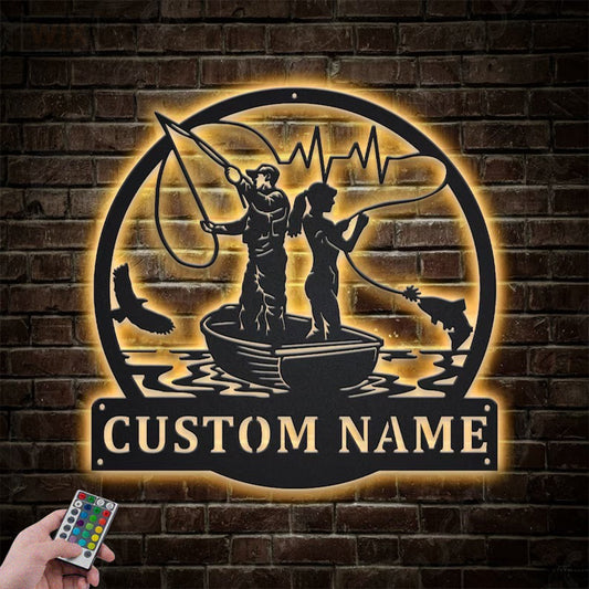 Fishing LED Metal Sign - Wix Decor