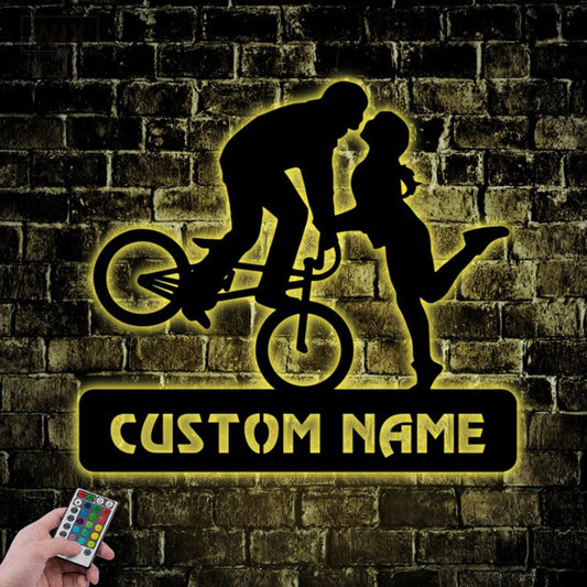 Mountain Bike LED Metal Sign - Wix Decor