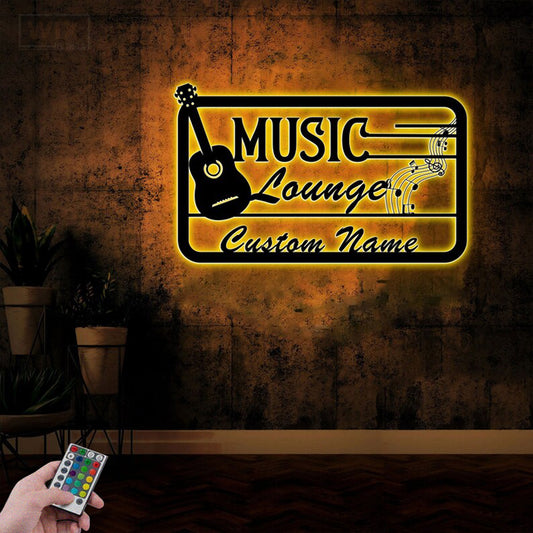 Guitar LED Metal Sign