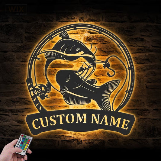 Fishing LED Metal Sign - Wix Decor