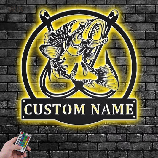 Fishing LED Metal Sign - Wix Decor