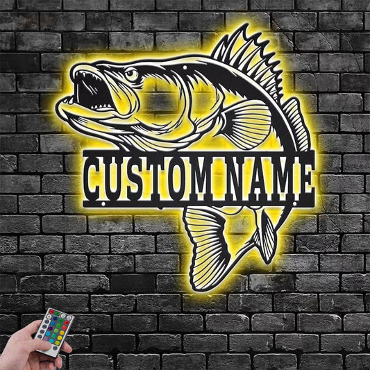Fishing LED Metal Sign - Wix Decor