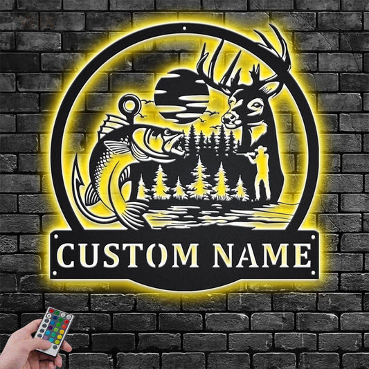 Fishing LED Metal Sign - Wix Decor