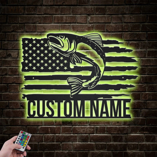 Fishing LED Metal Sign - Wix Decor