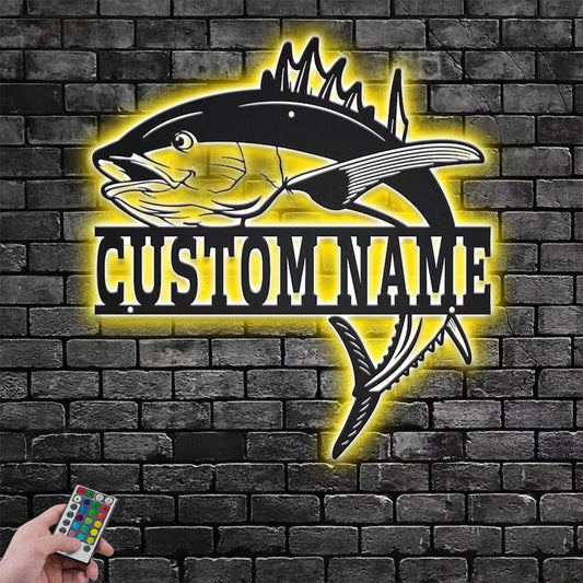 Fishing LED Metal Sign - Wix Decor
