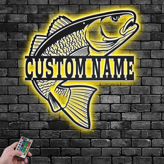 Fishing LED Metal Sign - Wix Decor