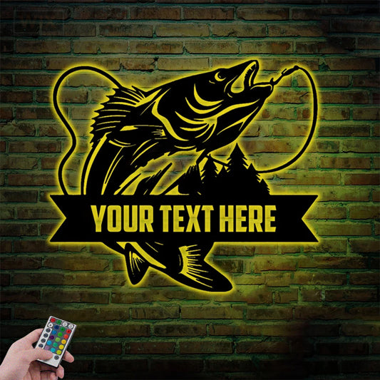 Fishing LED Metal Sign - Wix Decor