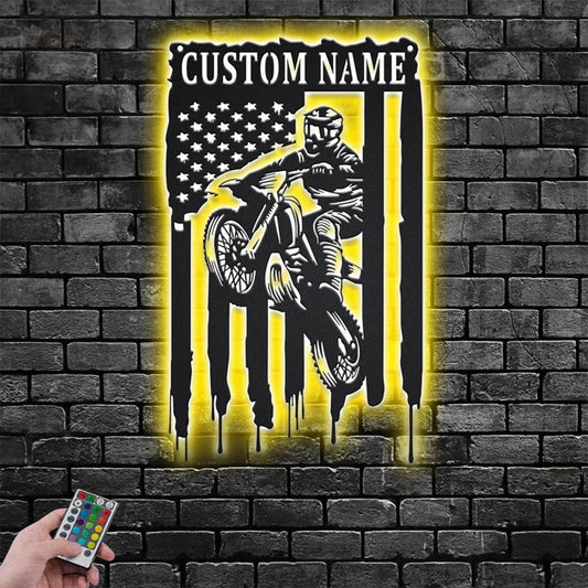 Mountain Bike LED Metal Sign - Wix Decor