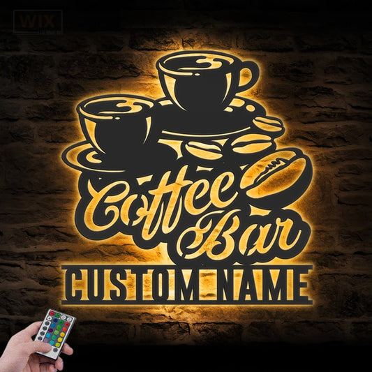 Coffee Shop Led Metal Sign - Wix Decor