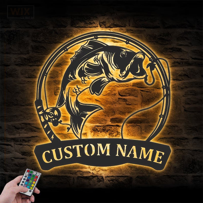 Fishing LED Metal Sign 