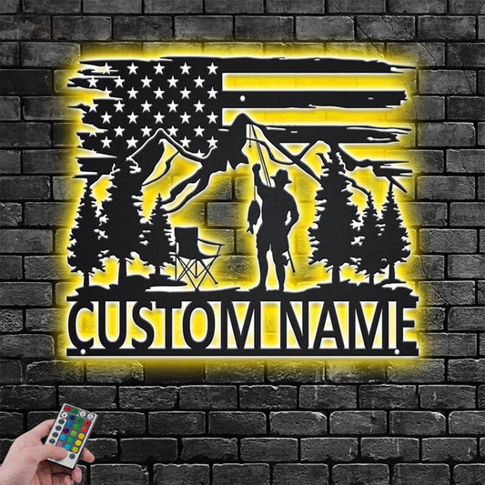 Fishing LED Metal Sign - Wix Decor