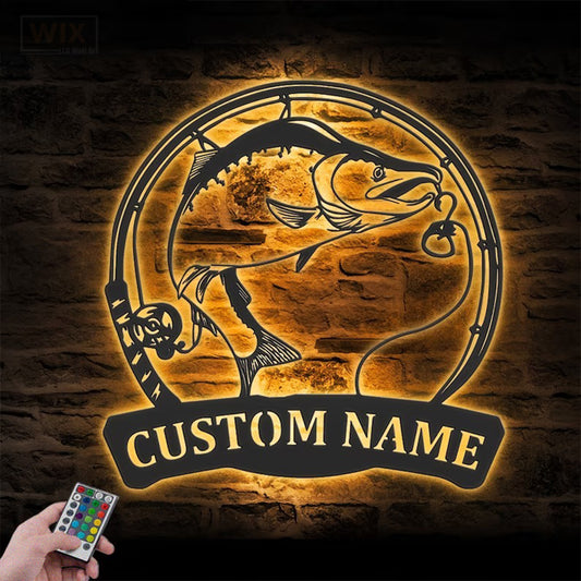 Fishing LED Metal Sign - Wix Decor