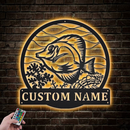 Fishing LED Metal Sign - Wix Decor