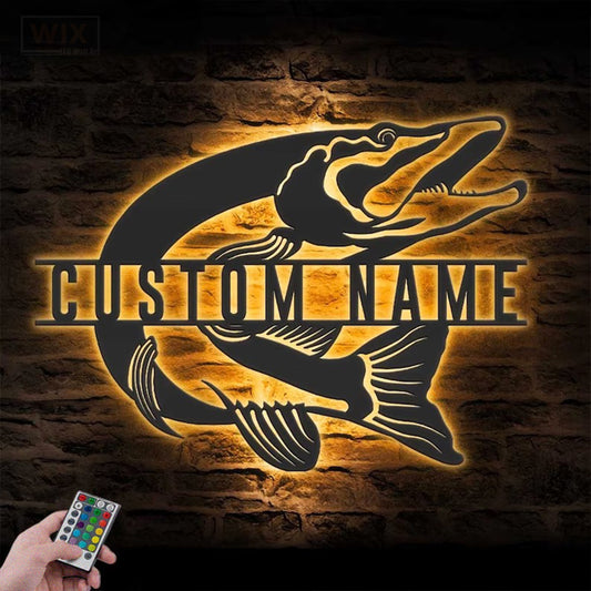 Fishing LED Metal Sign - Wix Decor