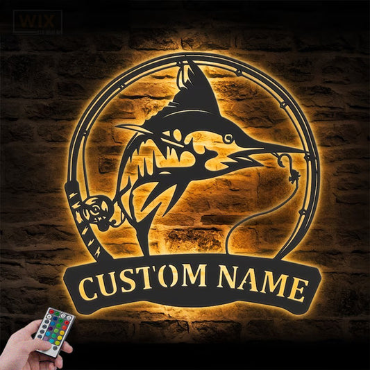 Fishing LED Metal Sign - Wix Decor