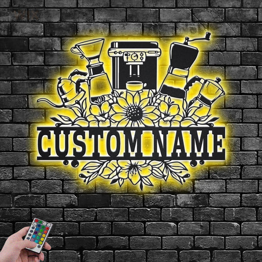Coffee Shop Led Metal Sign - Wix Decor