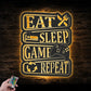 Gamer Zone LED Metal Sign - Wix Decor