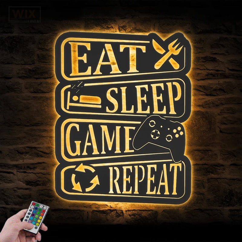 Gamer Zone LED Metal Sign - Wix Decor