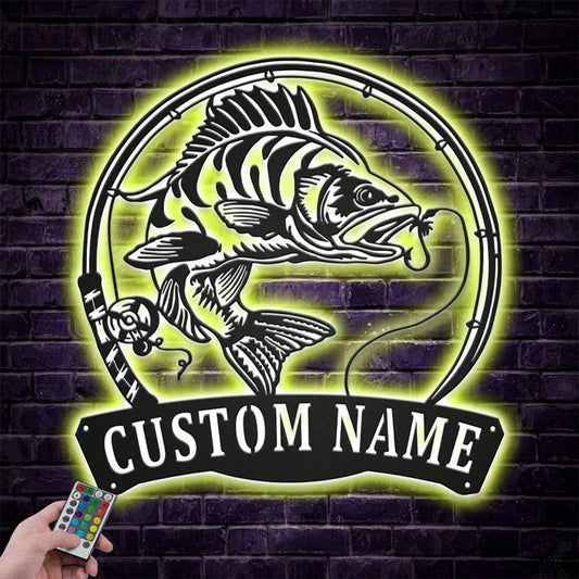 Fishing LED Metal Sign - Wix Decor