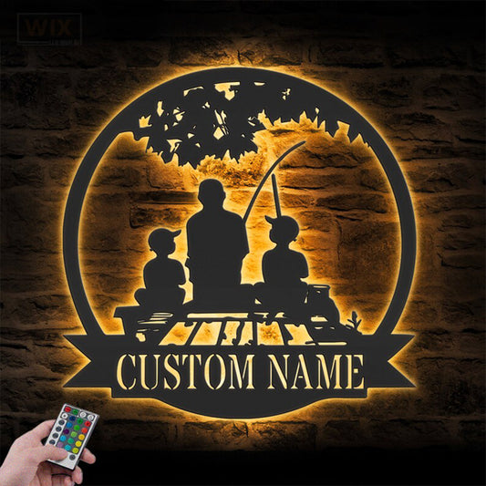 Fishing LED Metal Sign - Wix Decor