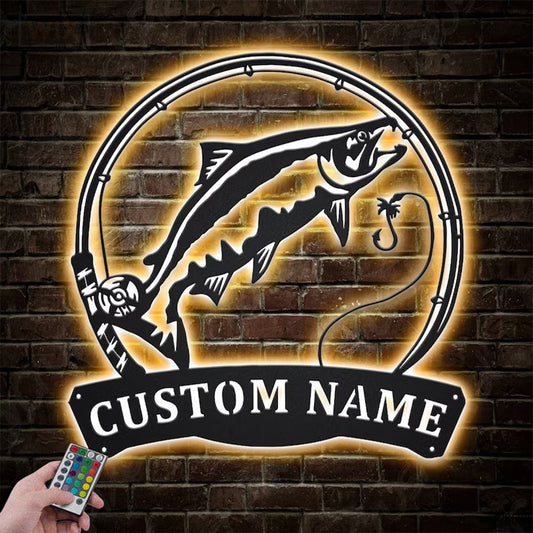 Fishing LED Metal Sign - Wix Decor