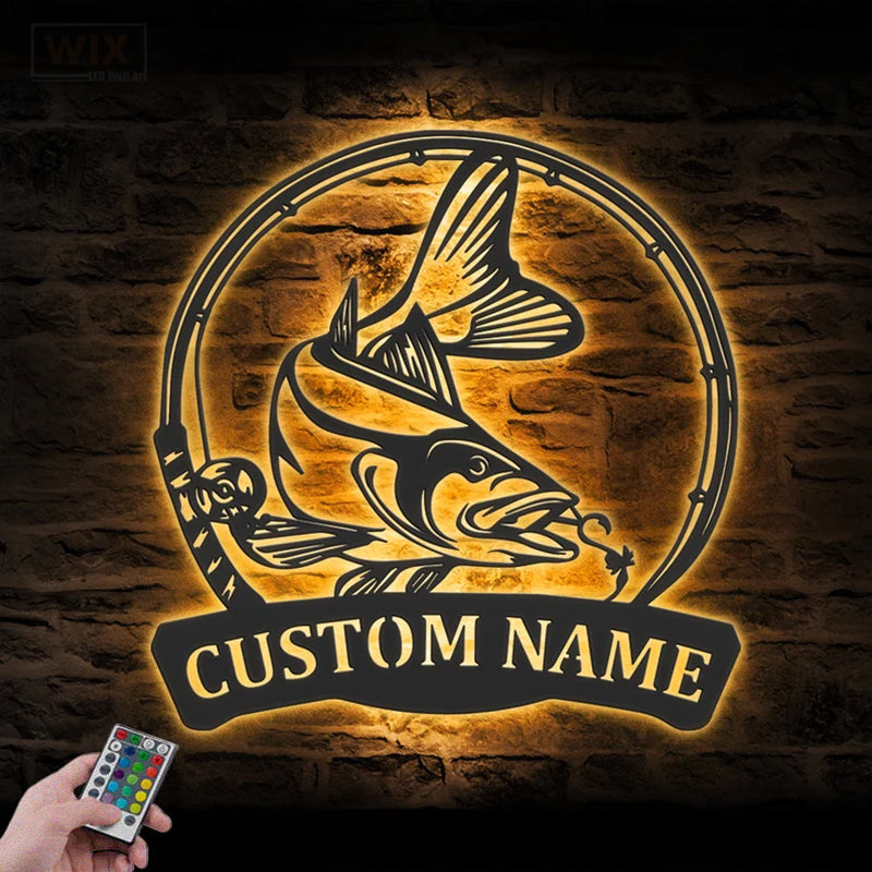 Fishing LED Metal Sign - Wix Decor