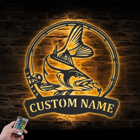 Fishing LED Metal Sign - Wix Decor