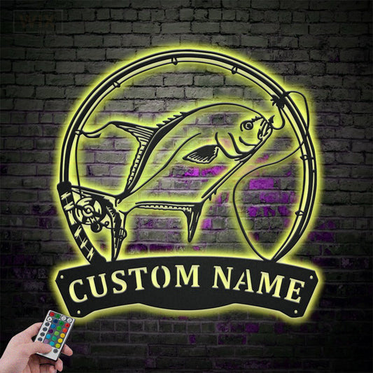 Fishing LED Metal Sign - Wix Decor