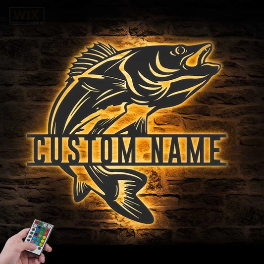 Fishing LED Metal Sign - Wix Decor
