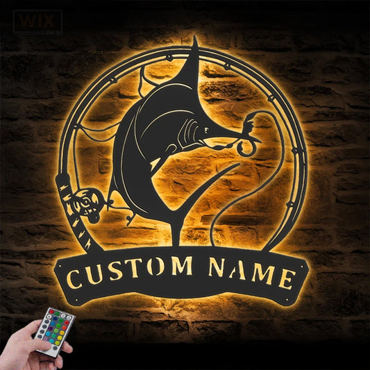 Fishing LED Metal Sign - Wix Decor