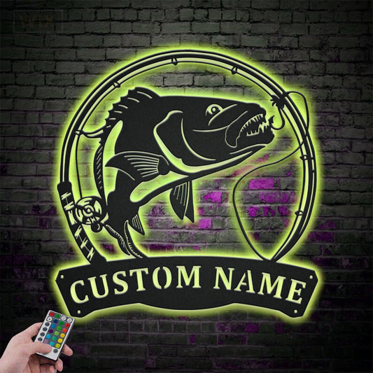 Fishing LED Metal Sign - Wix Decor