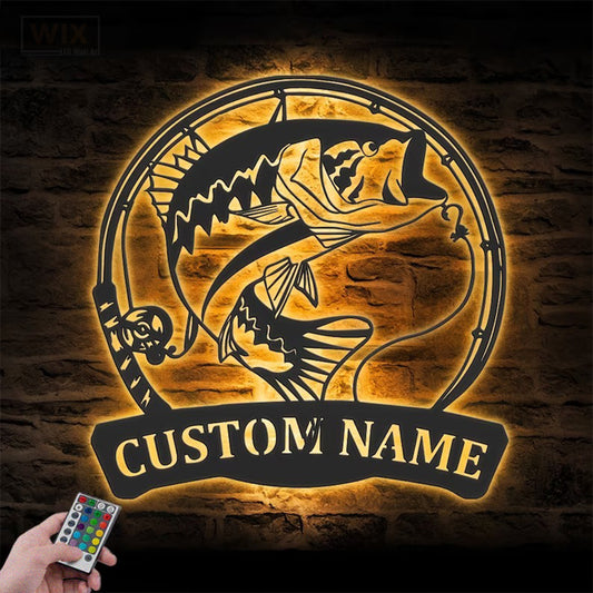 Fishing LED Metal Sign - Wix Decor