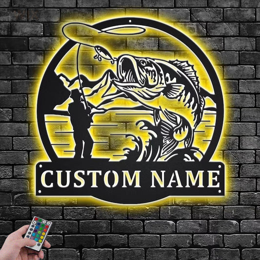 Fishing LED Metal Sign - Wix Decor