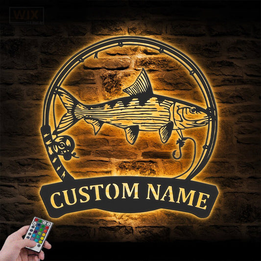Fishing LED Metal Sign - Wix Decor