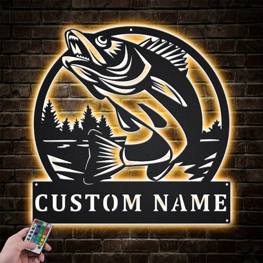 Fishing LED Metal Sign - Wix Decor