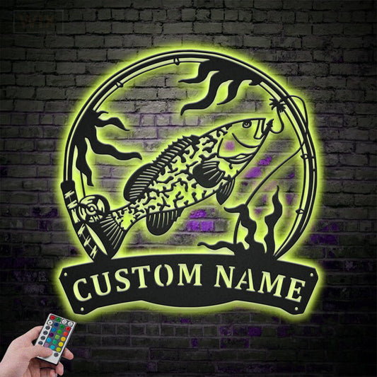 Fishing LED Metal Sign - Wix Decor