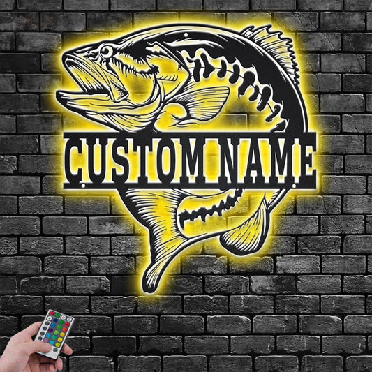 Fishing LED Metal Sign - Wix Decor