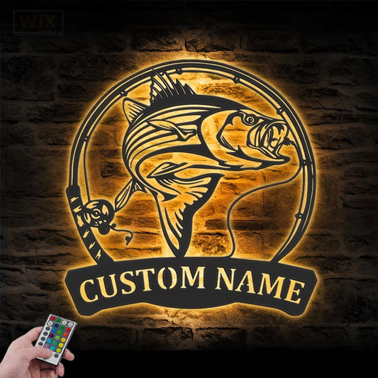 Fishing LED Metal Sign - Wix Decor
