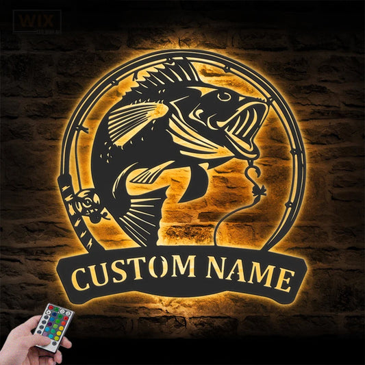 Fishing LED Metal Sign - Wix Decor