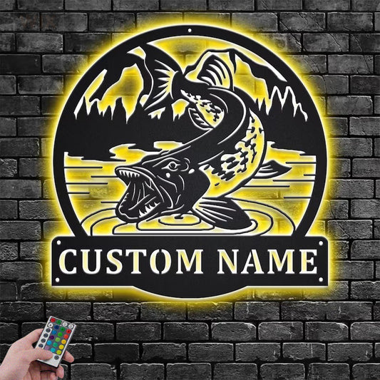 Fishing LED Metal Sign - Wix Decor
