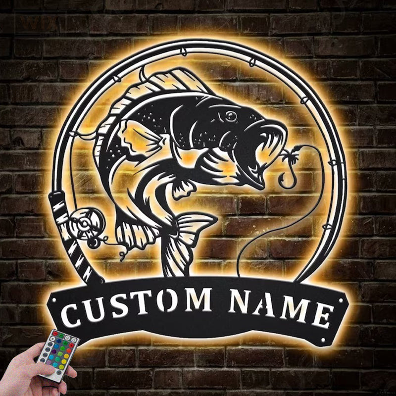 Fishing LED Metal Sign - Wix Decor