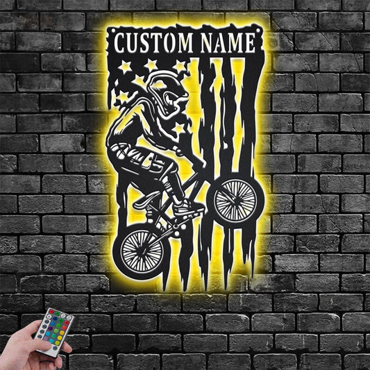 Mountain Bike LED Metal Sign - Wix Decor