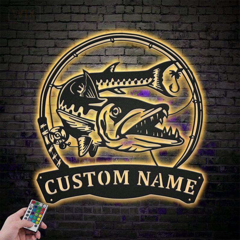 Fishing LED Metal Sign - Wix Decor