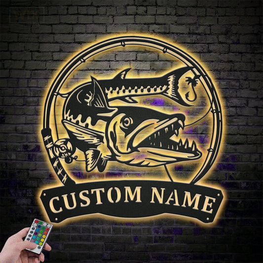 Fishing LED Metal Sign - Wix Decor