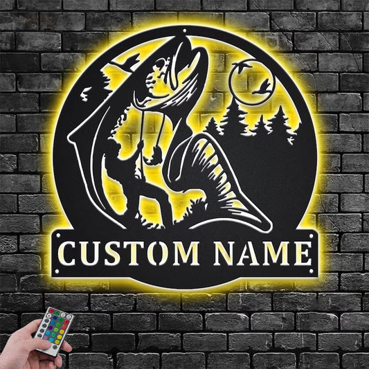 Fishing LED Metal Sign - Wix Decor