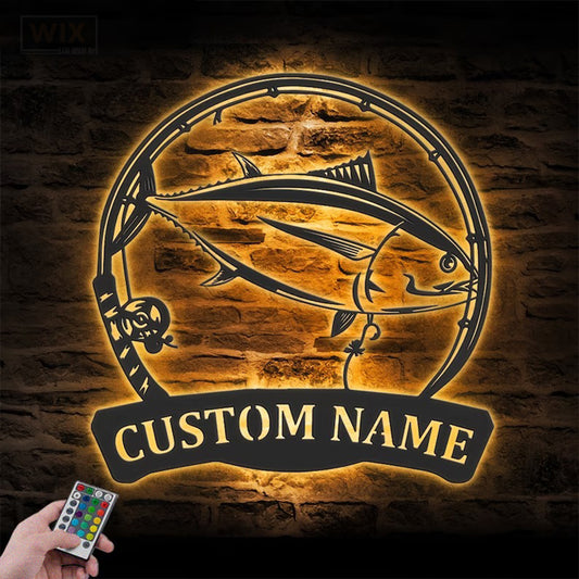 Fishing LED Metal Sign - Wix Decor